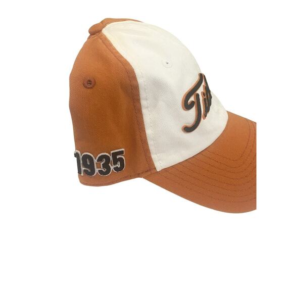 Titleist A-Flex Orange Script 1935 Adult L/XL Hat Cap White Blue Orange - Picture 2 of 8